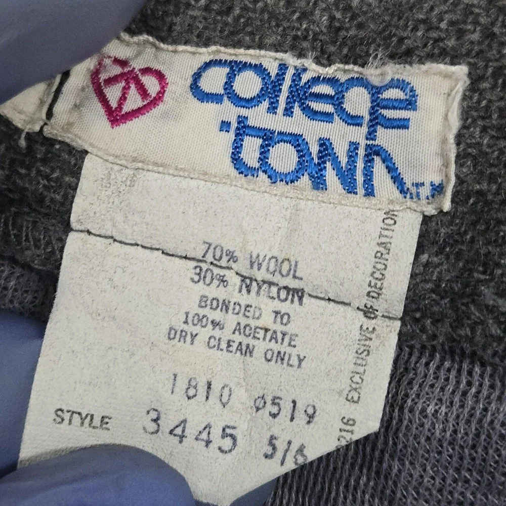 Vintage College Town Skirt Juniors 5/6 Gray Wool Tweed A Line Midi Lined Pleated